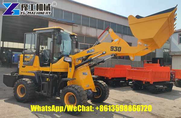 Wheel loader for loading and unloading loose materials