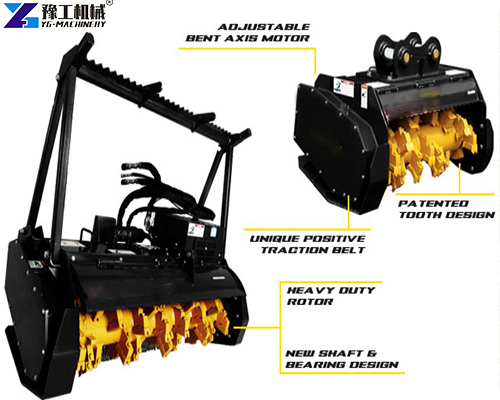 components of an excavator mulcher