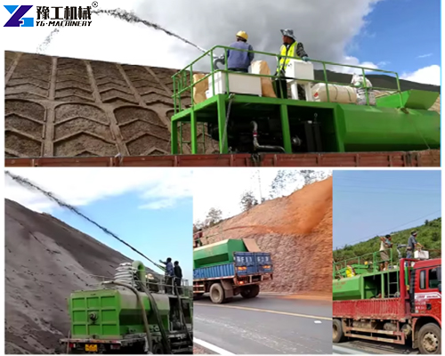 hydroseeding equipment working