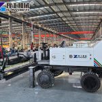 Concrete screeding machine finishing large commercial project