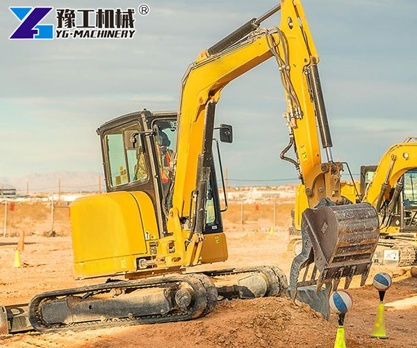 Powerful 6 ton excavator on construction site