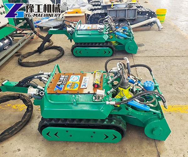 River dredging robot performing sediment suction