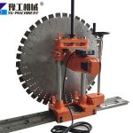 Wall saw machine cutting concrete wall