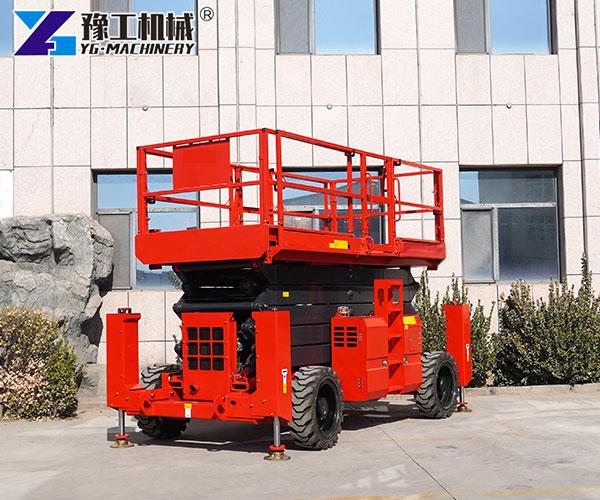 Mobile lift for aerial work on building