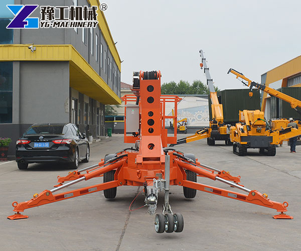 towable man lift with stable outriggers