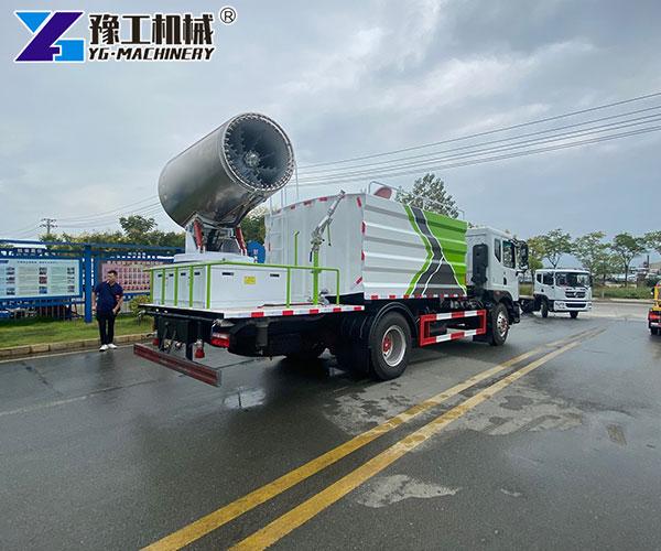 Dust control water truck mining road