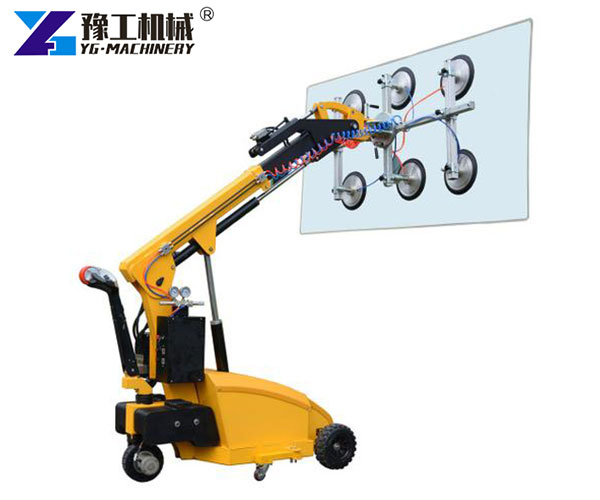 glass lifting robot on job site