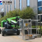 US construction site articulating boom lift